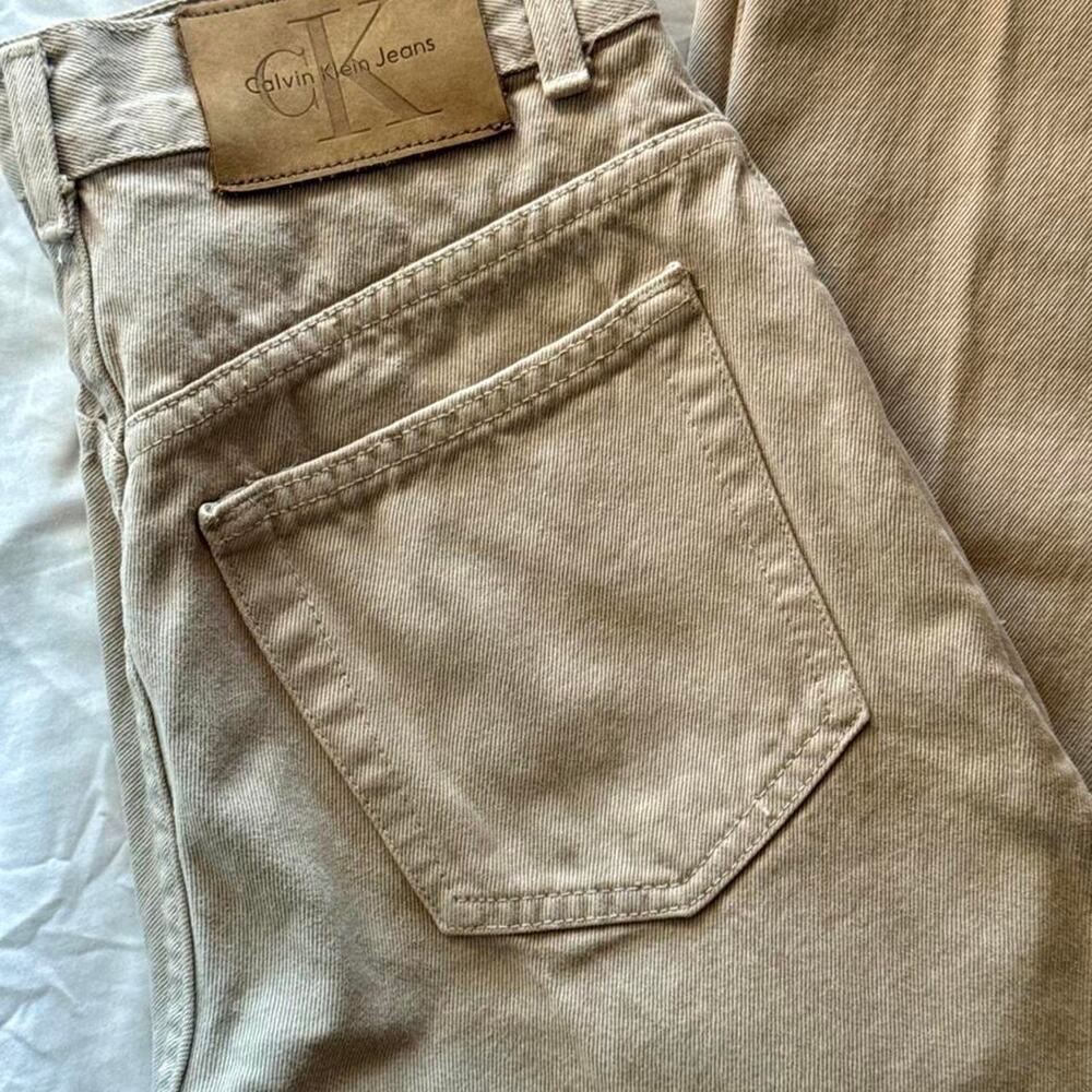 Vintage calvin klein beige khaki denim jeans size 28
